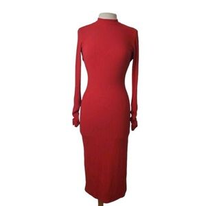 Betsey Johnson Vibrant Red Long Sleeve Dress
